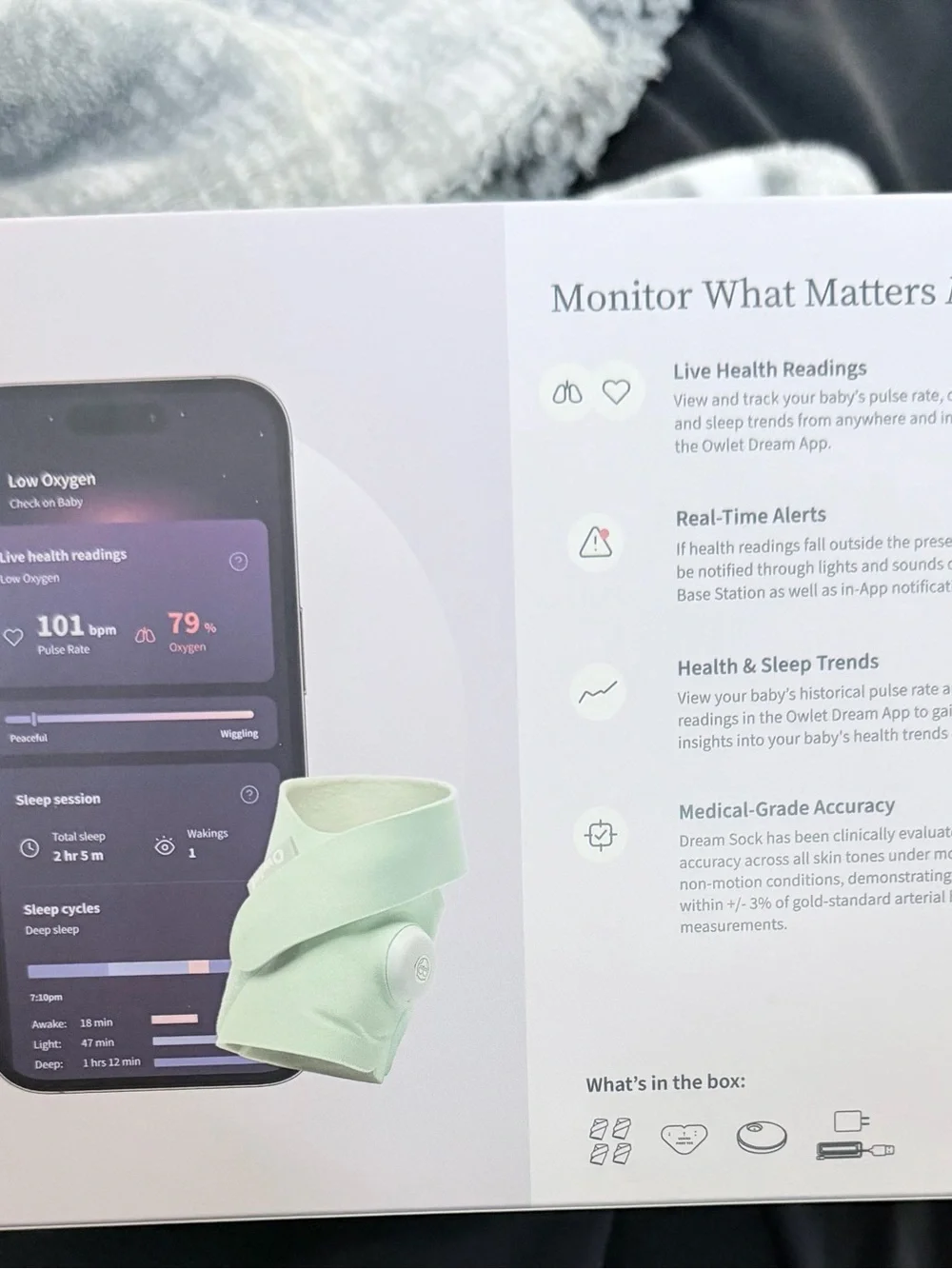 Owlet Dream Sock Smart Baby Monitor - Mint